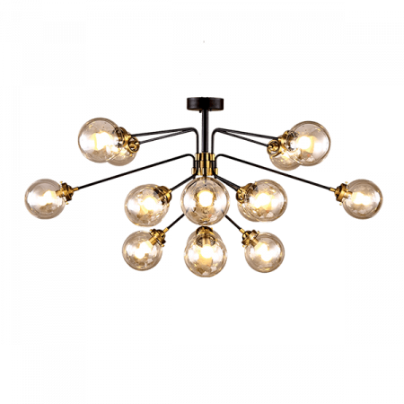 ILUMINAT INTERIOR - Candelabru Elmark Bubbles, metal, negru, sticla amber, 16xE14, 955BUBBLES16