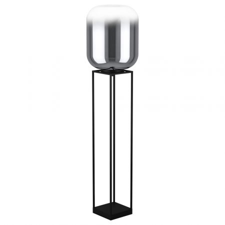 ILUMINAT INTERIOR - Lampadar EGLO BULCIAGO 39989, E27 40W, h1465mm Otel, Negru, Sticla aburita, Negru Transparent