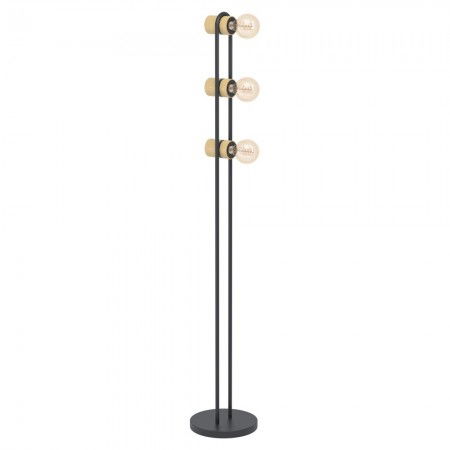 BLACK FRIDAY 2024 - Lampadar Eglo Chieveley, negru, lemn, 3XE27, H.140 cm, 43544