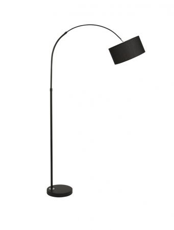 ILUMINAT INTERIOR - Lampadar Nova Luce SAMA E27 1x12W   Black Fabric Shade Black Aluminium Base  IP20
