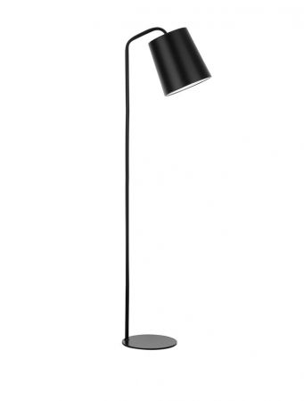 Lampadare - Lampadar Nova Luce STABILE E27 1x12W   Matt Black Metal Outside Matt White Inside Black Fabric Wire  IP20