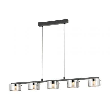 BLACK FRIDAY - Lustra EGLO COPILLOS 39875, LED 5X5.4W 2850lm 3000K, Sticla aburita, Negru