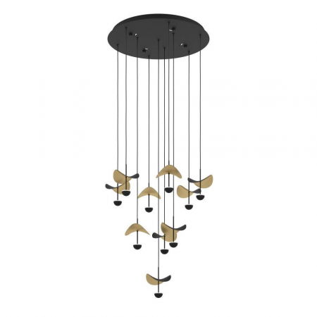 ILUMINAT INTERIOR - Candelabru EGLO DRACERA 390339, 10X2,3W, 3000K, Oțel, Negru