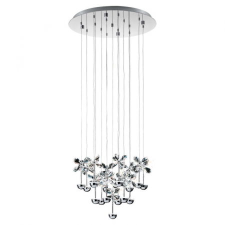 BLACK FRIDAY - Candelabru EGLO PIANOPOLI 93662, LED 15x2.5W 4050lm, 500mm, Crom/Cristal