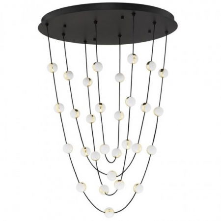 ILUMINAT INTERIOR - Candelabru Nova Luce Alcinoe, negru/auriu, LED, 102W, 8914 lumeni, alb cald 3000K, D.84 cm, 9511019