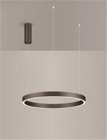 Lustra Nova Luce ELOW EN 9345649 LED 60W 3000K 2552lm Brushed BroW n Coffee Aluminium & Silicone  Triac Dimmable IP20