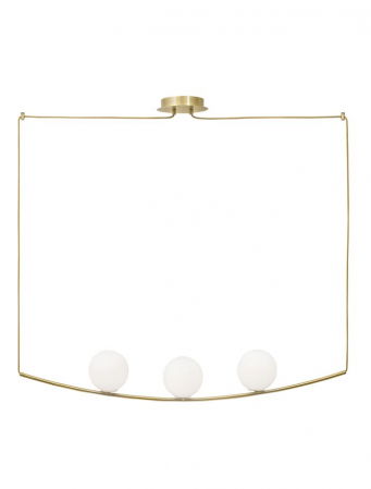 ILUMINAT INTERIOR - Lustra Nova Luce VITTON E14 3x5W   Brass Metal White Glossy Glass Brass Fabric Cable IP20