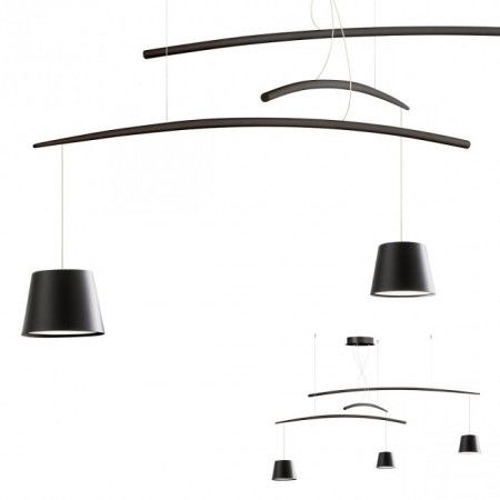 MASTER SALES - Lustra Redo Lolli, negru, LED, 3X6W, 1245 lumeni, alb cald 3000K