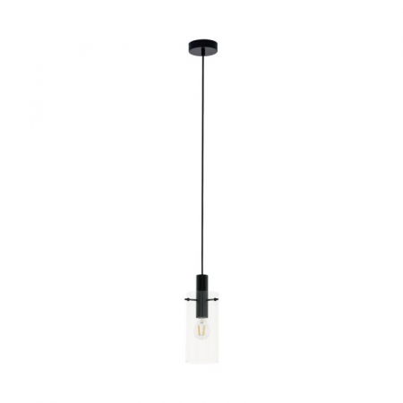 Pendul EGLO MONTEFINO, E27 1X60W Ø110mm, Otel, Negru, Sticla - 97366