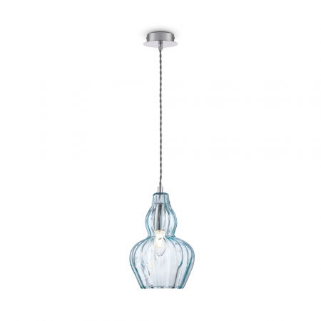 ILUMINAT INTERIOR - Pendul Maytoni Eustoma MOD238-PL-01-BL E14 1x40W -  Metal Nickel/Blue IP20