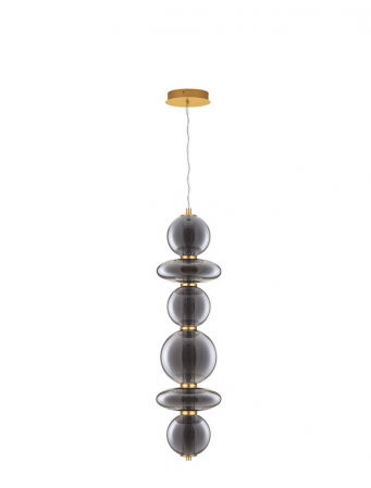 ILUMINAT INTERIOR - Pendul Nova Luce COEN 9186953 LED 27W 3000K 3201lm Brass Gold & smokey gray glass   IP20