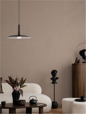 ILUMINAT INTERIOR - Pendul Nova Luce LUSU 9501212 LED 12W 3000K 900lm Matt Black Steel & Resin Acrylic   IP20