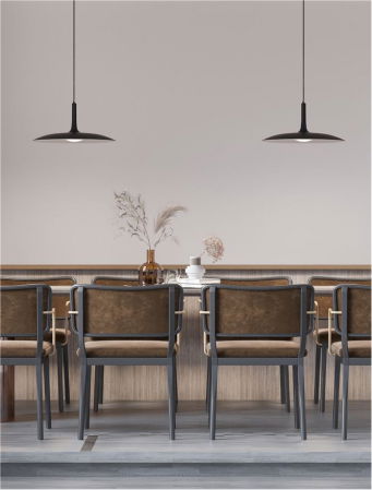 ILUMINAT INTERIOR - Pendul Nova Luce LUSU 9501213 LED 16W 3000K 1100lm Matt Black Steel & Resin Acrylic   IP20