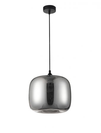 Moderne - Pendul Nova Luce SAVAZ E27 1x12W   Chrome Glass Black Metal Black Fabric Wire IP20