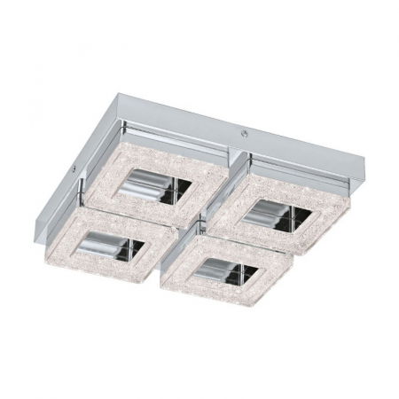 Plafoniere - Plafoniera cristal EGLO FRADELO 95657, LED 4X4W 1600lm 3000K