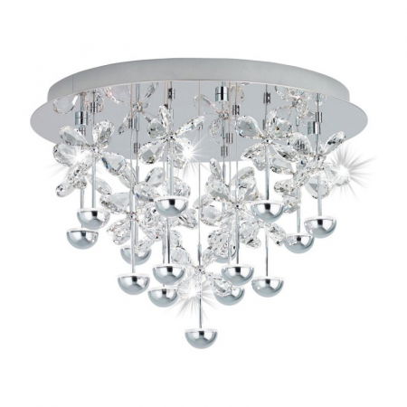 Bucatarie - Plafoniera EGLO PIANOPOLI 39245, LED 15x1.8W 3225lm, 500mm, Crom/Cristal