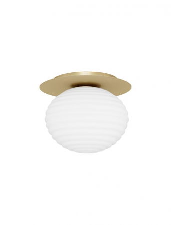 ILUMINAT INTERIOR - Plafoniera Nova Luce ALLEN E27 1x12W   Matt Gold Metal & Milky White Structured Glass IP20