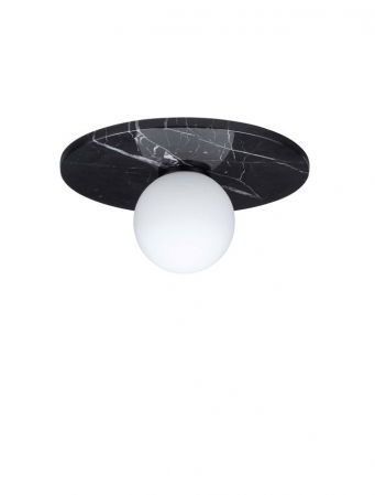 Plafoniere - Plafoniera Nova Luce IDOR 9501250 Black Marble & Opal Glass G9 1x5W IP20