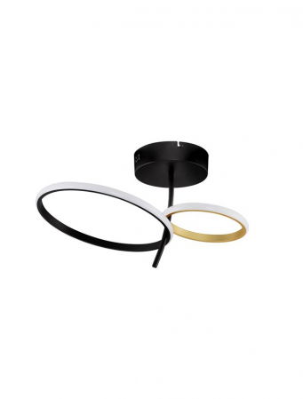 Plafoniere - Plafoniera Nova Luce IMAR 9001110 Triac Dimmable Sandy Black & Gold Steel & Aluminium LED 30W 1489lm 3200K IP20
