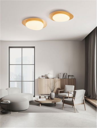 ILUMINAT INTERIOR - Plafoniera Nova Luce NIMBUS 9030647 LED 29W 3000K 2384lm W ood Color Aluminium & Acrylic  Triac Dimmable IP20