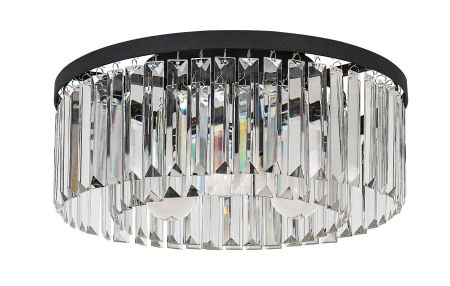 ILUMINAT - Plafoniera Rabalux Eloisa E27 3x MAX 25W  metal sticlă negru IP20