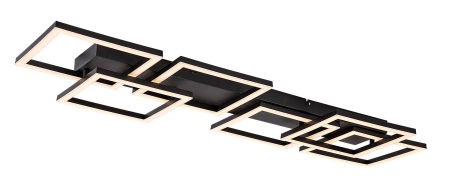 Plafoniere - Plafoniera Rabalux Fatma LED 40W 3500lm 3000-6500K metal plastic negru alb IP20