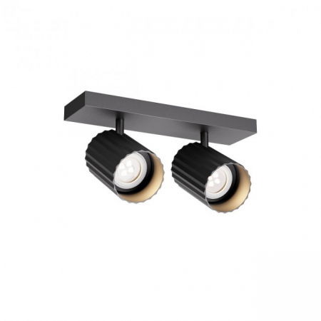 ILUMINAT INTERIOR - Plafoniera Redo DELPHI 01-3403 Negru Mat GU10 2x7W   IP20