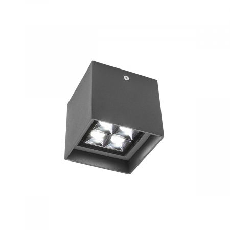 R90229 Plafoniera REDO HUB LED 9W 605lm 3000K IP54 Aluminiu Turnat Dark Gray Optics 38° CRI 80 [0]