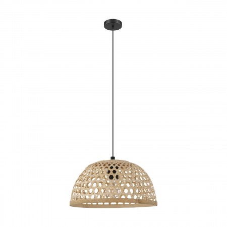 ILUMINAT INTERIOR - Suspensie Eglo Claverdon, negru, lemn, 1XE27, D. 37 cm, 43253