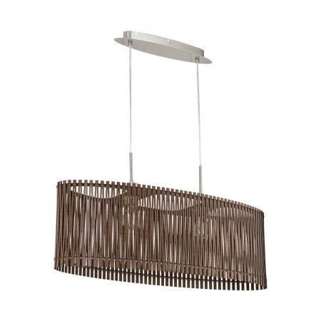 BLACK FRIDAY 2024 - Suspensie Eglo Sendero, maro, nichel mat, lemn, 2XE27, 96201