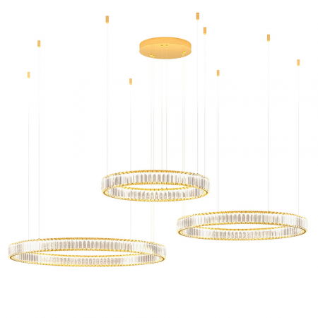 ILUMINAT INTERIOR - Suspensie Incanti Akala LED 142W 3000K 11076lm  3 Step Dimming Metal Gold Decoratiuni Cristal IP20