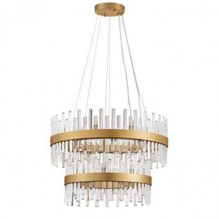 ILUMINAT INTERIOR - Candelabru Nova Luce Crown, alama, cristal, 32XG9, D. 75 cm, 9695120