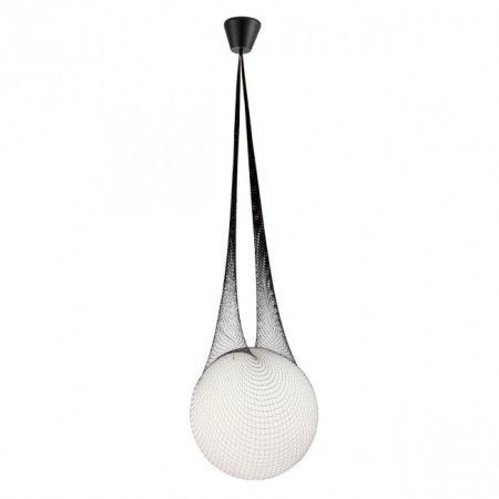 SPRING SALE - Suspensie Redo Alluria, negru mat, sticla, 1XE27, 40 cm, 01-1974