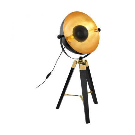 BF VEIOZE - Veioza EGLO Covaleda, 1XE27, 1X60W, Otel/Lemn, Negru/Auriu - 49617