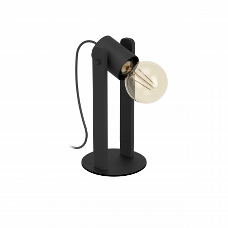 Veioze - Veioza EGLO Plimsol E27 1x15W  lm Metal/Lemn Black IP20