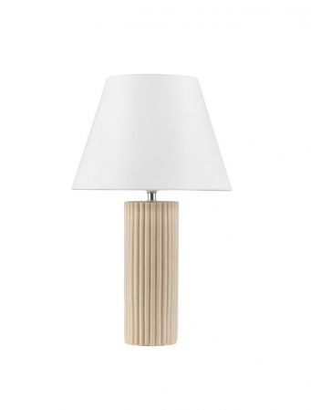 Veioze - Veioza Nova Luce BACCO 9001062 Beige Scallop Stone Casting & Fabric Shade E27 1x12W IP20