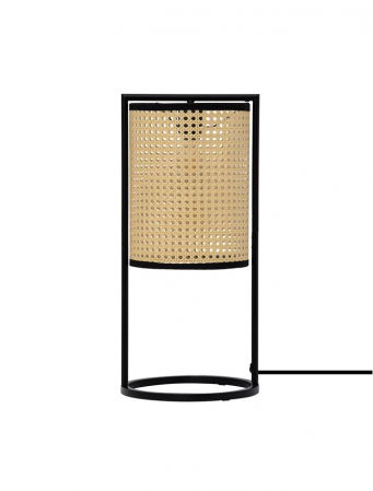 Veioze - Veioza Nova Luce ERTO 9001118 Sandy Black Steel & Rattan E27 1x12W IP20