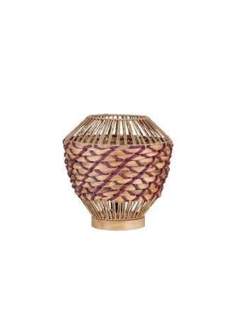 Veioze - Veioza Nova Luce JACO 9586623 Natural Water Hyacinth Natural Red Rope & Wood Base E27 1x12W IP20
