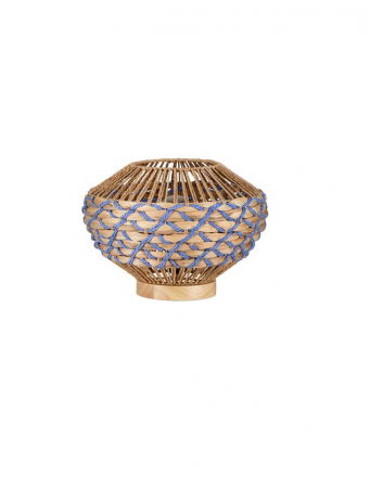 Veioze - Veioza Nova Luce JACO 9586624 Natural Water Hyacinth Natural Blue Rope & Wood Base E27 1x12W IP20
