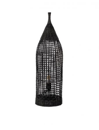 Veioze - Veioza Nova Luce NAOS 9586629 Black Rattan & Sandy Black Metal E27 1x12W IP20