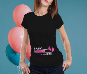 Tricouri Gravide - Tricou Personalizat Mamica - Baby Is Loading Fetita