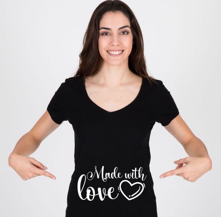 Tricouri Gravide - Tricou Personalizat Mamica - Made With Love