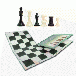 Combo Seturi - Combo set: Tabla sah din carton pliabila in 4+Piese de sah din plastic no. 6 - light