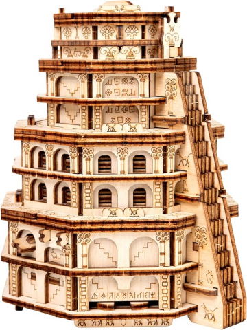 Jocuri de strategie - ESC WELT Quest Tower - 3D Puzzle cu compartiment SECRET - Joc de gândire pentru adulți și adolescenți - Lemn ecologic -