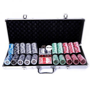 Seturi poker cu jetoane din ABS - Set poker cu 500 chips-uri ABS 11,5g model ULTIMATE si servieta din aluminiu