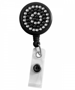 Accesorii medicale - Fashion - Ecuson retractabil "Black Rhinstone"