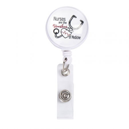 Accesorii medicale - Fashion - Ecuson retractabil "Nurse are the heartbeat of medicine"