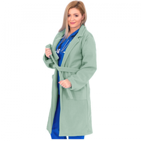 Uniforme și halate medicală - Halat polar verde menta - lung