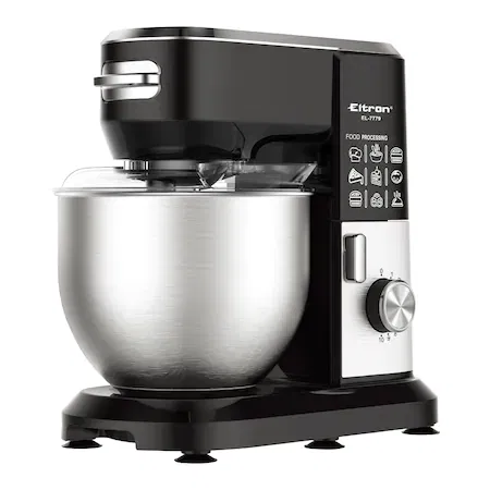 Mixer cu bol Eltron EL7779, 1900W, 10 viteze, Bol inox 6L, Tel/Carlig/Paleta/Spatula, Negru [2]