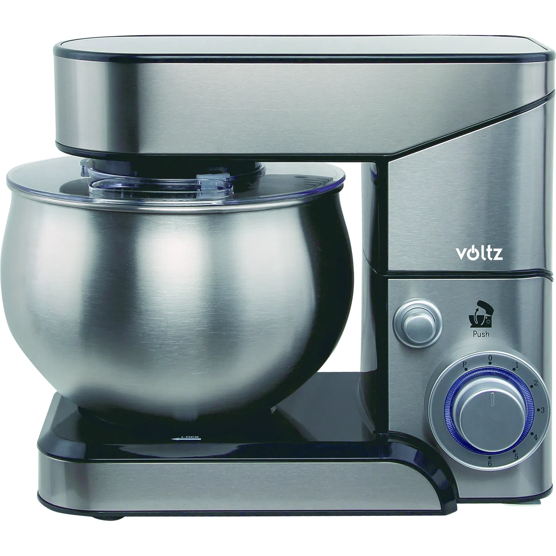 Electrocasnice - Mixer cu bol inox Voltz V51115F, 1600W, 6 viteze, Bol inox 5L, Tel/Carlig/Paleta/Spatula, Argintiu